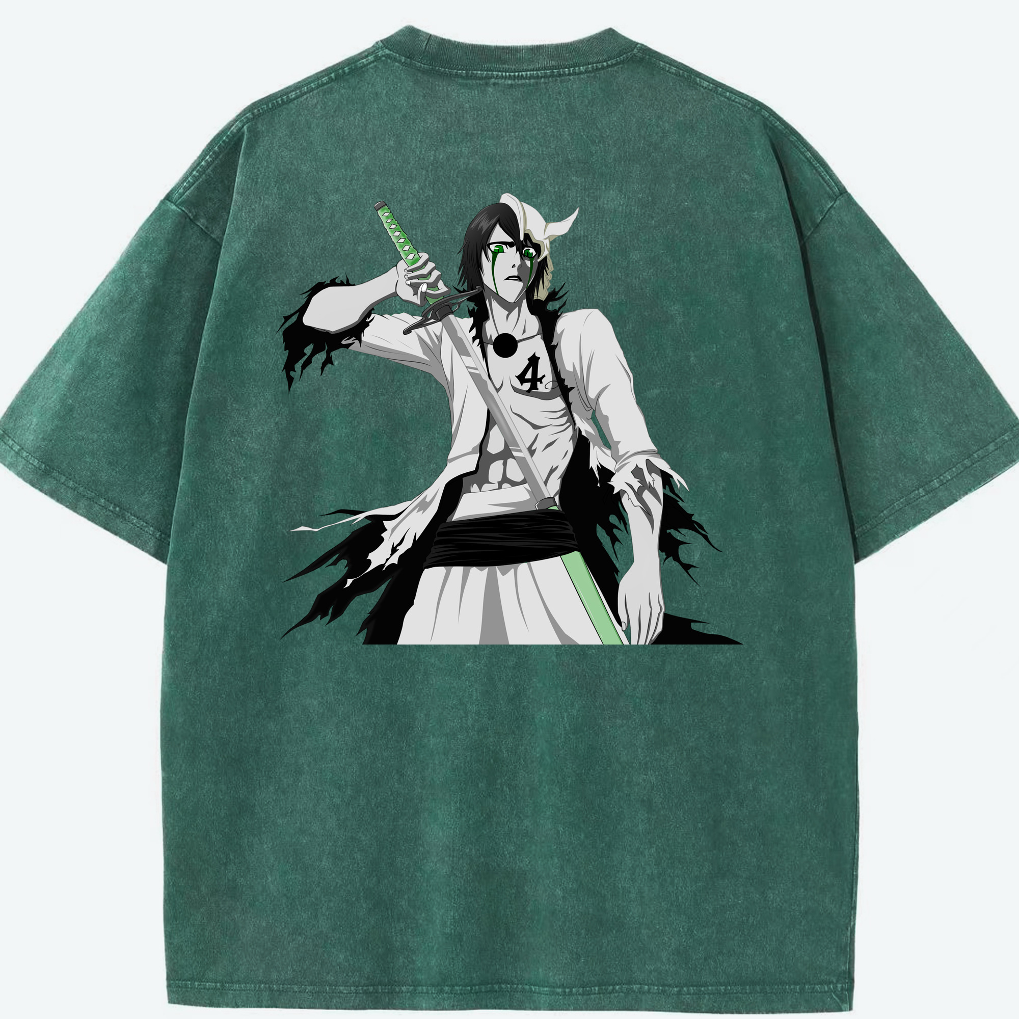 （画像用） ブリーチ ウルキオラ·シファー BLEACH Ulquiorra cifer 綿100% ヴィンテージ風 半袖Tシャツ（背面プリント）